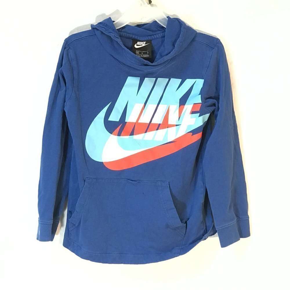 NIKE Swoosh Athletic Blue Sweater Hoodie